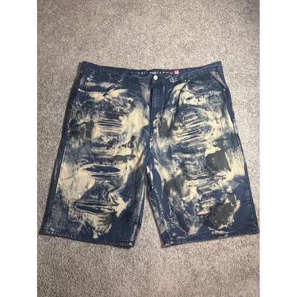 Lion Dynasty Other - LION DYNASTY Mens Size 50 slim Acid Wash Denim Shorts Shredded‎ Blue Streetwear